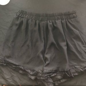 High waisted chiffon shorts